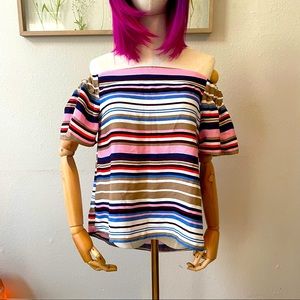 NWT Striped Off-the-Shoulder Blouse